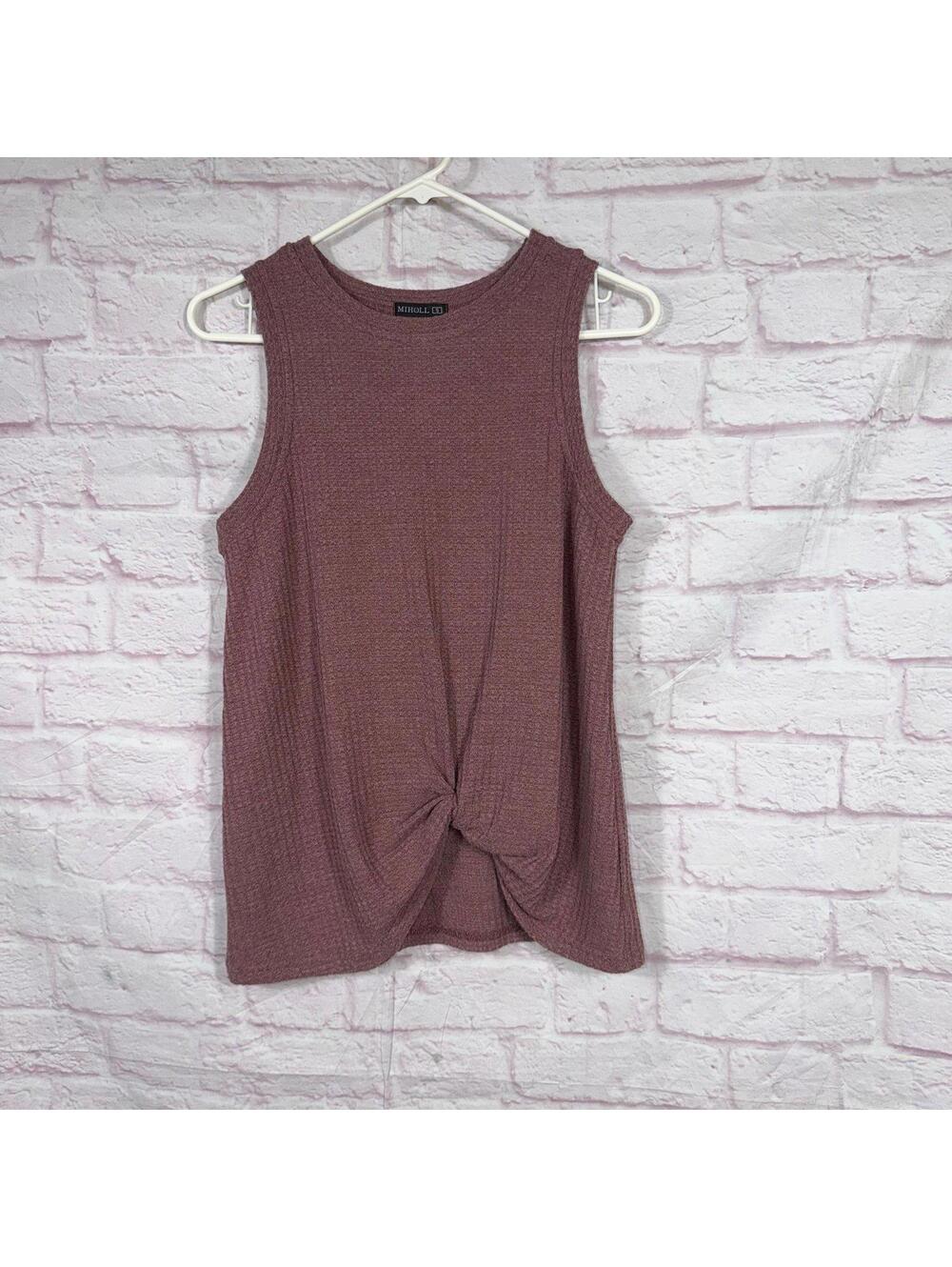 MIHOLL Women's Small Sleeveless Twist Knot Tank Top